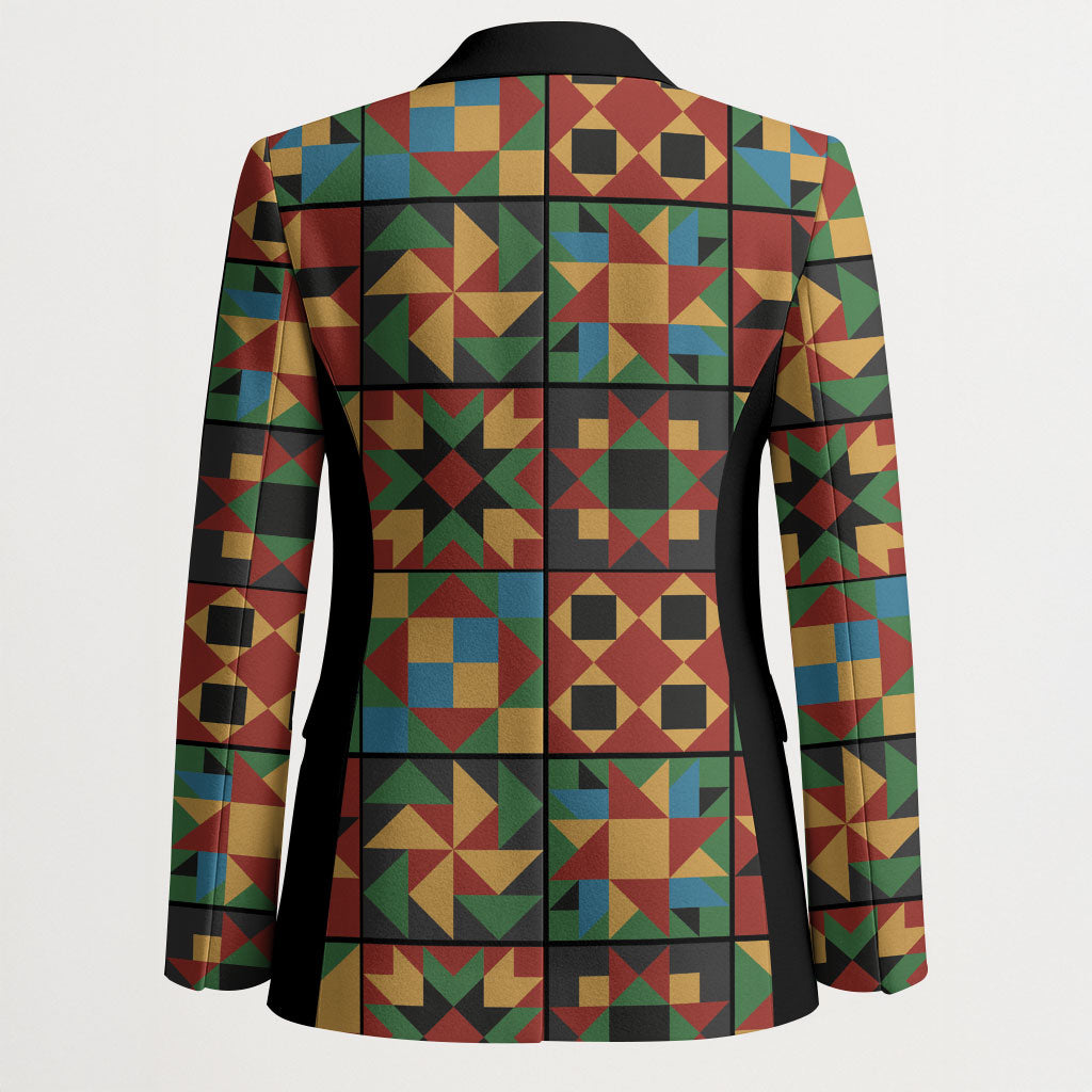 African American Quilt Inspired Blazer Freedom Quilt Symbolic Patchwork