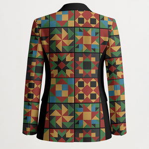 African American Quilt Inspired Blazer Freedom Quilt Symbolic Patchwork