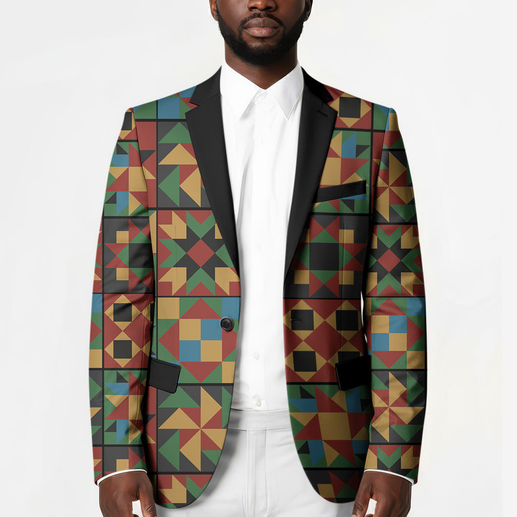 African American Quilt Inspired Blazer Freedom Quilt Symbolic Patchwork