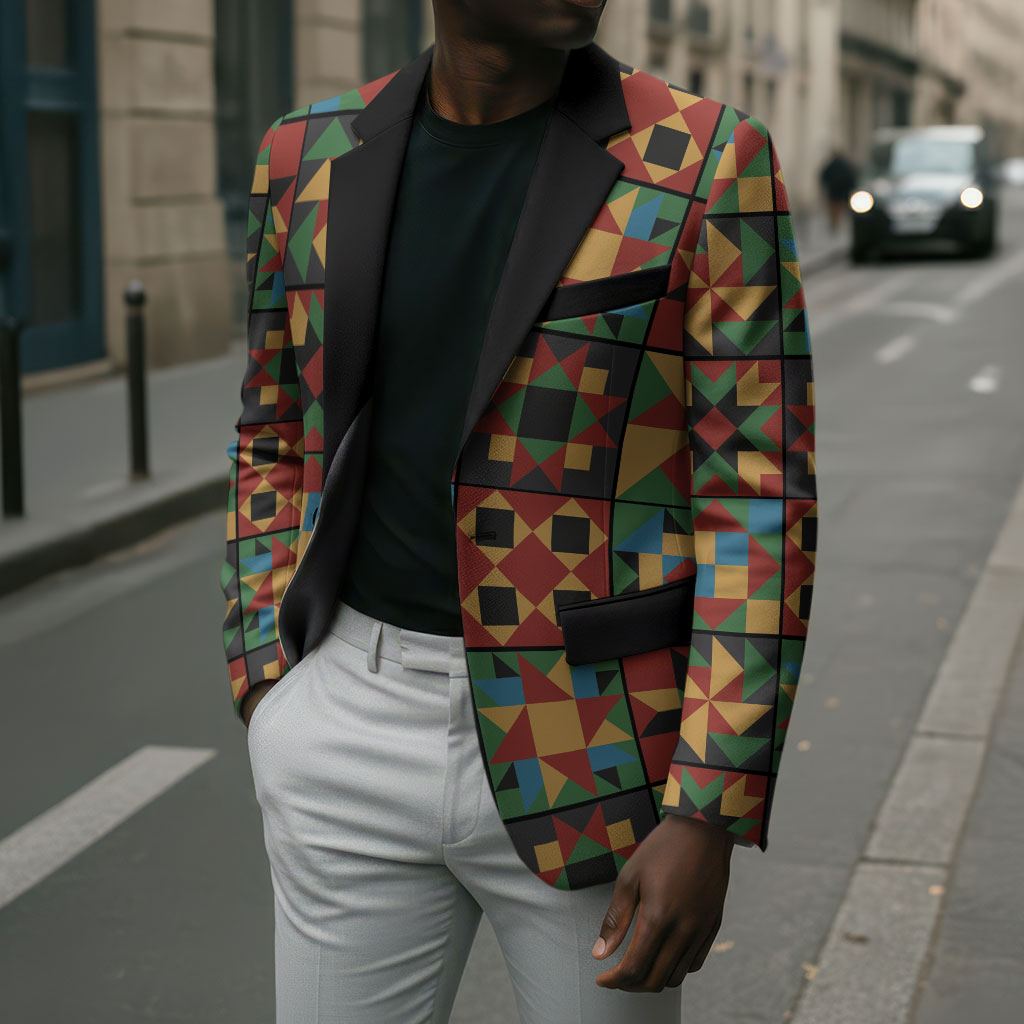 African American Quilt Inspired Blazer Freedom Quilt Symbolic Patchwork