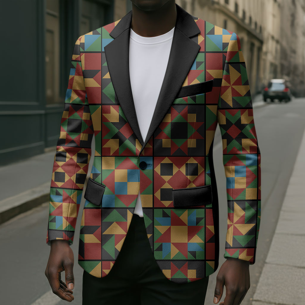 African American Quilt Inspired Blazer Freedom Quilt Symbolic Patchwork