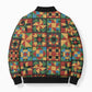 African American Quilt Inspired Bomber Puffer Jacket Freedom Quilt Symbolic Patchwork