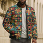 African American Quilt Inspired Bomber Puffer Jacket Freedom Quilt Symbolic Patchwork
