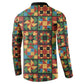 African American Quilt Inspired Button Sweatshirt Freedom Quilt Symbolic Patchwork