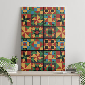 African American Quilt Inspired Canvas Wall Art Freedom Quilt Symbolic Patchwork