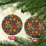 African American Quilt Inspired Ceramic Ornament Freedom Quilt Symbolic Patchwork