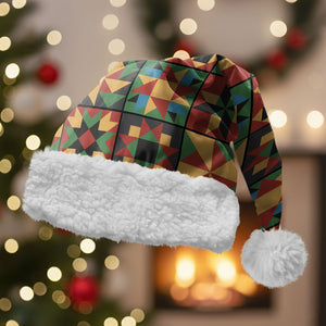 African American Quilt Inspired Christmas Santa Hat Freedom Quilt Symbolic Patchwork