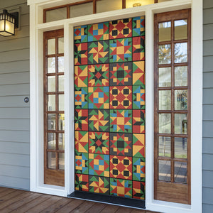 African American Quilt Inspired Door Cover Freedom Quilt Symbolic Patchwork