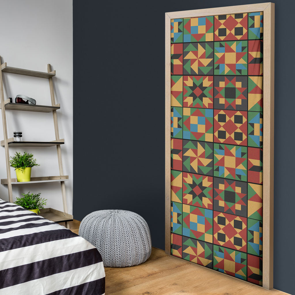 African American Quilt Inspired Door Cover Freedom Quilt Symbolic Patchwork