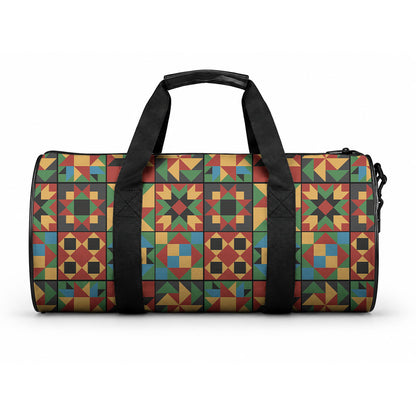African American Quilt Inspired Duffle Bag Freedom Quilt Symbolic Patchwork