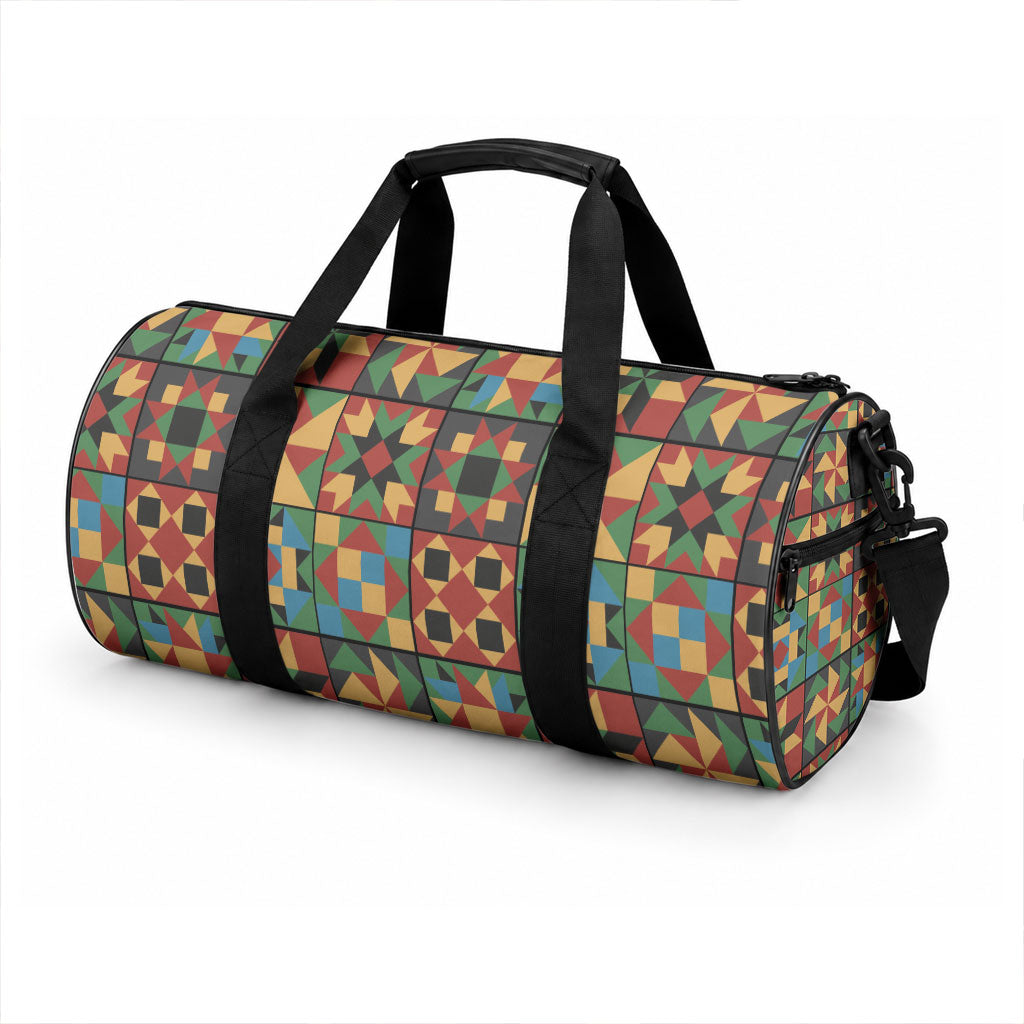 African American Quilt Inspired Duffle Bag Freedom Quilt Symbolic Patchwork