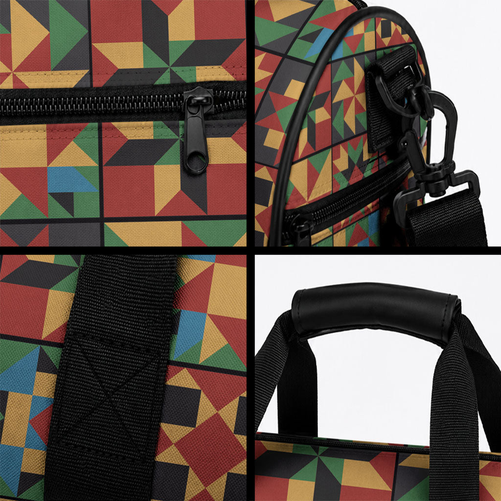 African American Quilt Inspired Duffle Bag Freedom Quilt Symbolic Patchwork