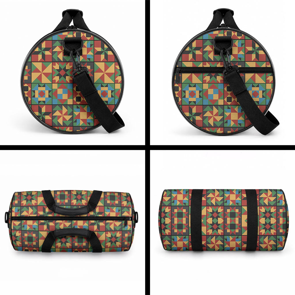 African American Quilt Inspired Duffle Bag Freedom Quilt Symbolic Patchwork
