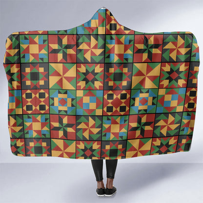 African American Quilt Inspired Hooded Blanket Freedom Quilt Symbolic Patchwork
