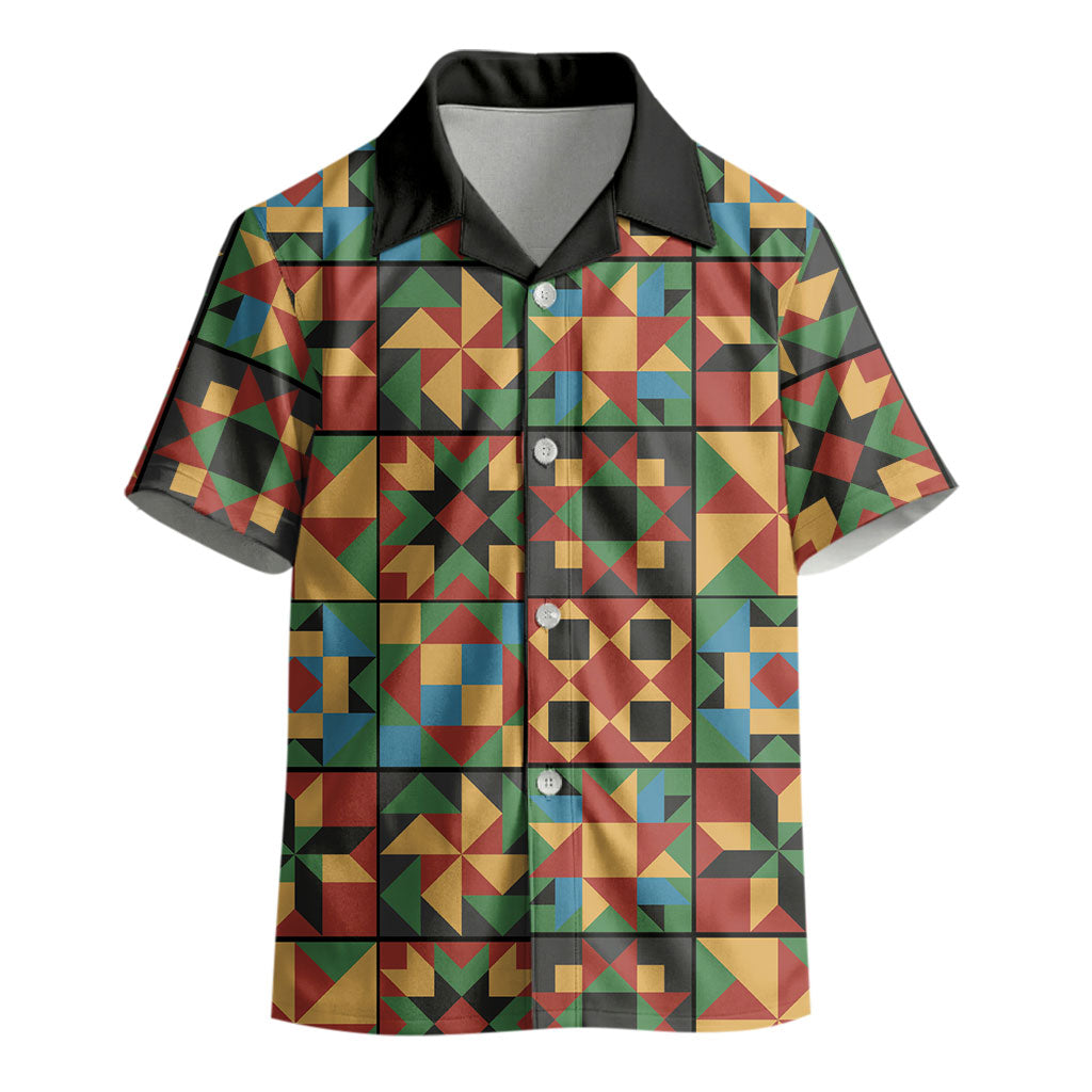 African American Quilt Inspired Kid Hawaiian Shirt Freedom Quilt Symbolic Patchwork