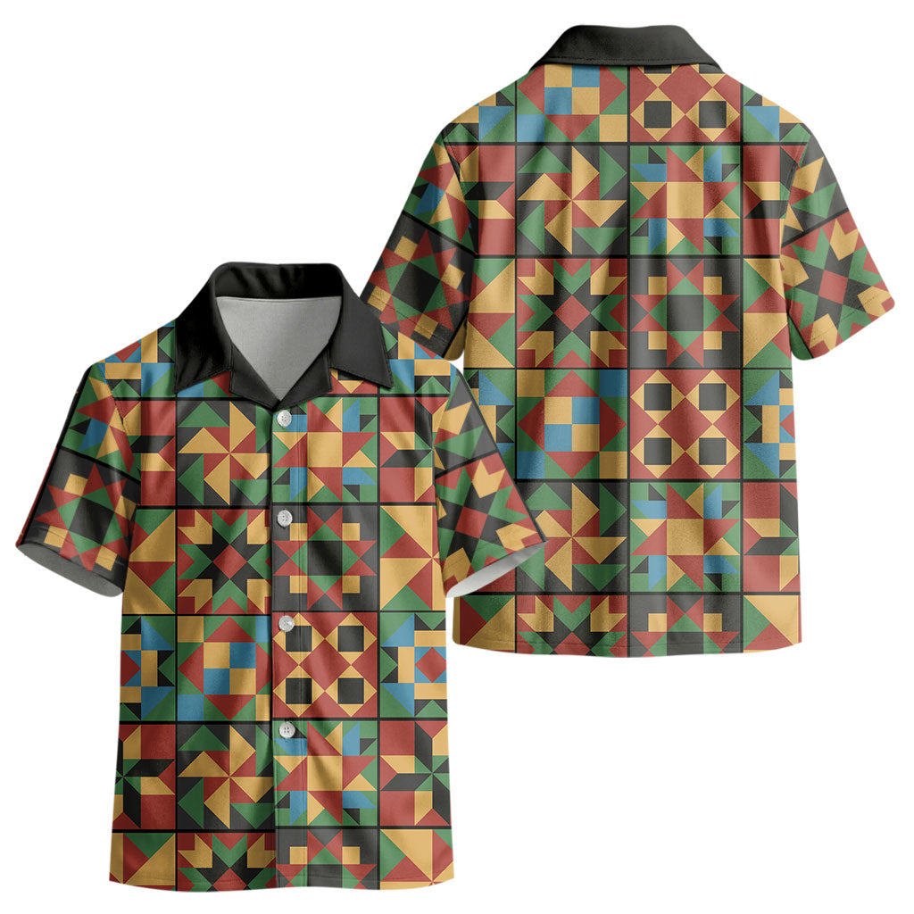 African American Quilt Inspired Kid Hawaiian Shirt Freedom Quilt Symbolic Patchwork