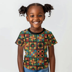 African American Quilt Inspired Kid T shirt Freedom Quilt Symbolic Patchwork
