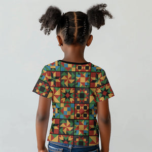 African American Quilt Inspired Kid T shirt Freedom Quilt Symbolic Patchwork