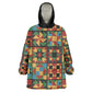 African American Quilt Inspired Kid Wearable Blanket Hoodie Freedom Quilt Symbolic Patchwork