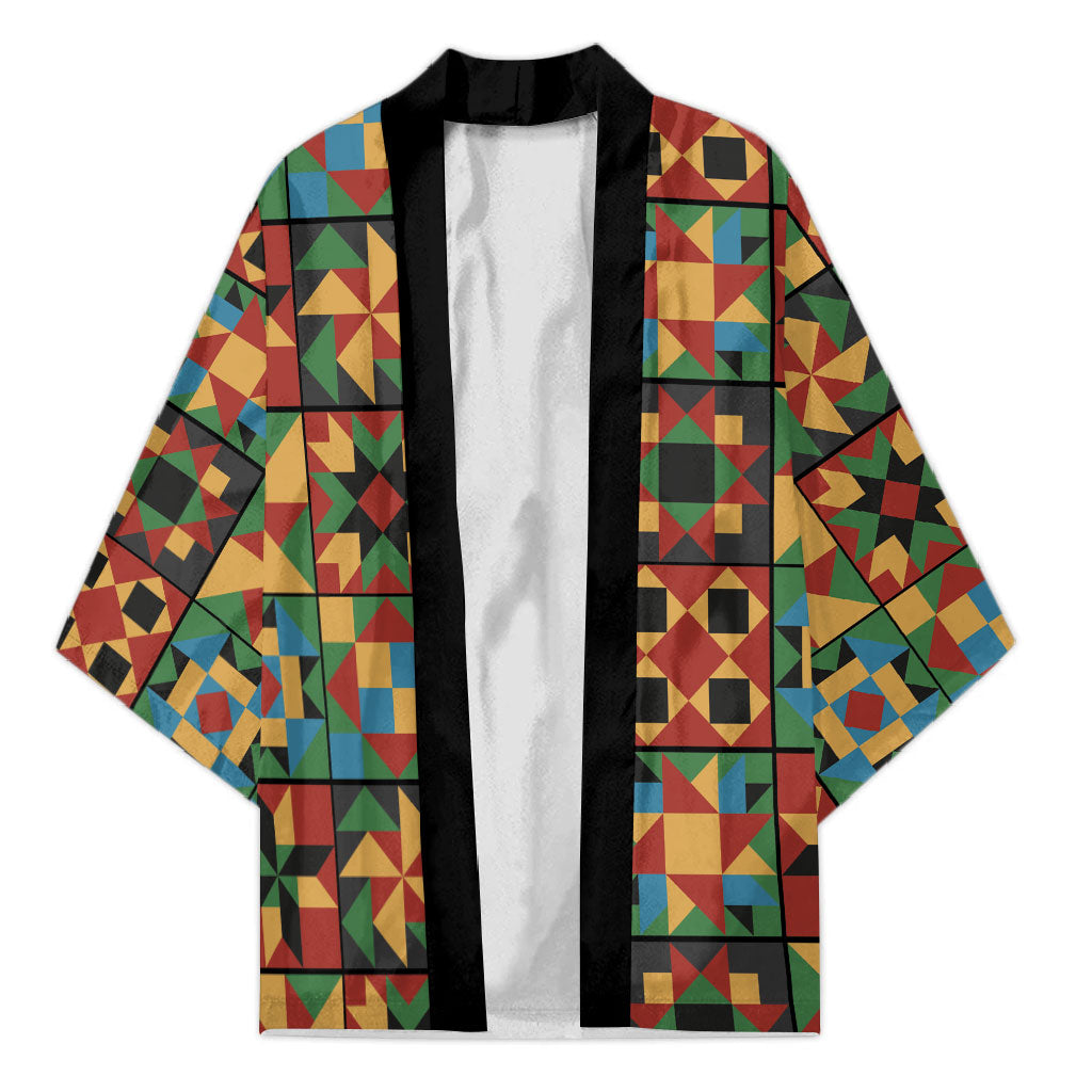 African American Quilt Inspired Kimono Freedom Quilt Symbolic Patchwork