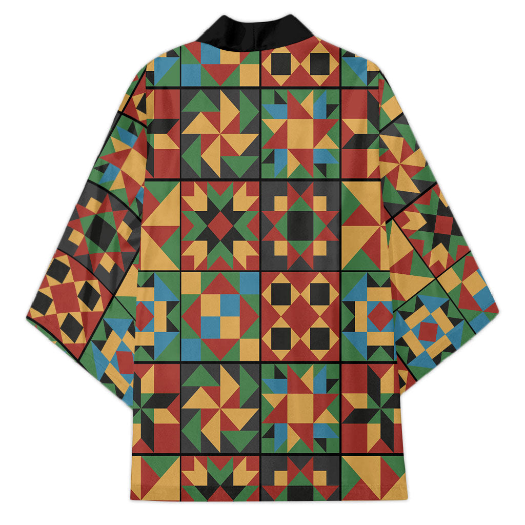 African American Quilt Inspired Kimono Freedom Quilt Symbolic Patchwork