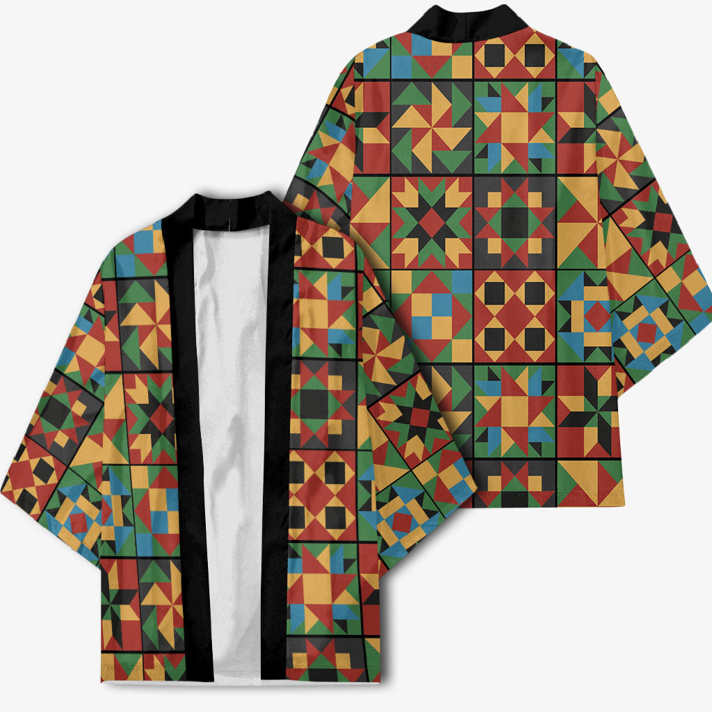 African American Quilt Inspired Kimono Freedom Quilt Symbolic Patchwork