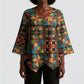African American Quilt Inspired Kimono Sleeve Blouse Freedom Quilt Symbolic Patchwork
