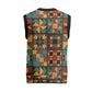 African American Quilt Inspired Christmas Knitted V-Neck Vest Freedom Quilt Symbolic Patchwork