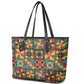 African American Quilt Inspired Leather Tote Bag Freedom Quilt Symbolic Patchwork