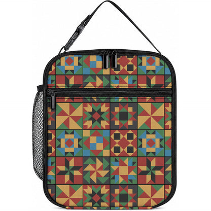 African American Quilt Inspired Lunch Bag Freedom Quilt Symbolic Patchwork