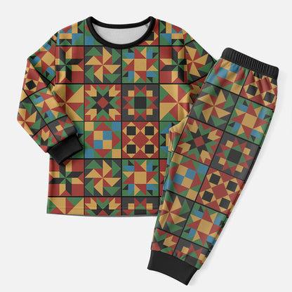 African American Quilt Inspired Christmas Pajama Set Freedom Quilt Symbolic Patchwork
