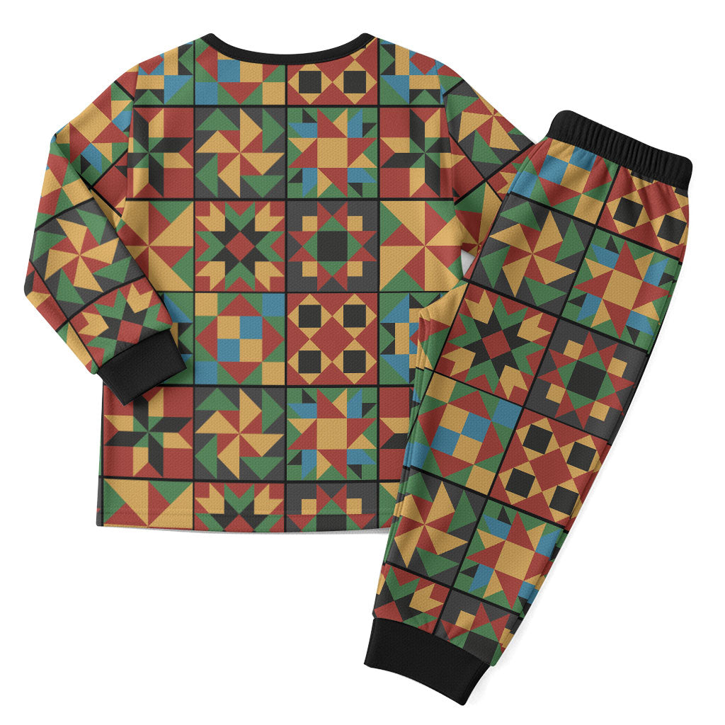 African American Quilt Inspired Christmas Pajama Set Freedom Quilt Symbolic Patchwork