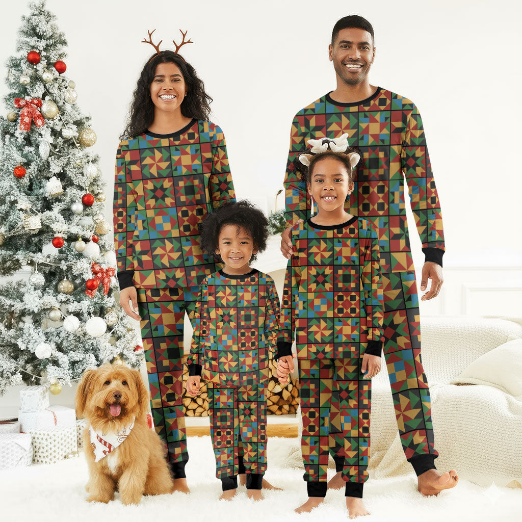 African American Quilt Inspired Christmas Pajama Set Freedom Quilt Symbolic Patchwork