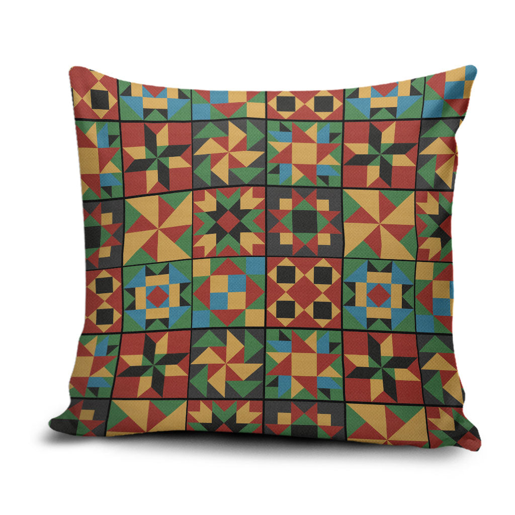 African American Quilt Inspired Pillow Cover Freedom Quilt Symbolic Patchwork