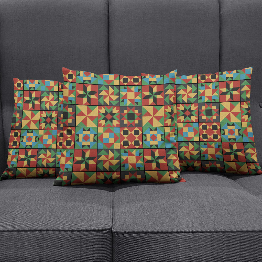African American Quilt Inspired Pillow Cover Freedom Quilt Symbolic Patchwork