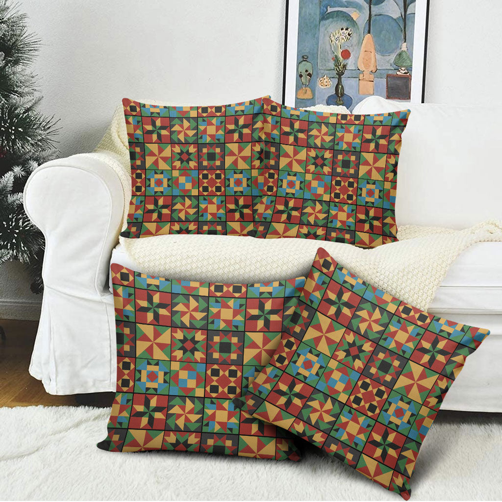 African American Quilt Inspired Pillow Cover Freedom Quilt Symbolic Patchwork