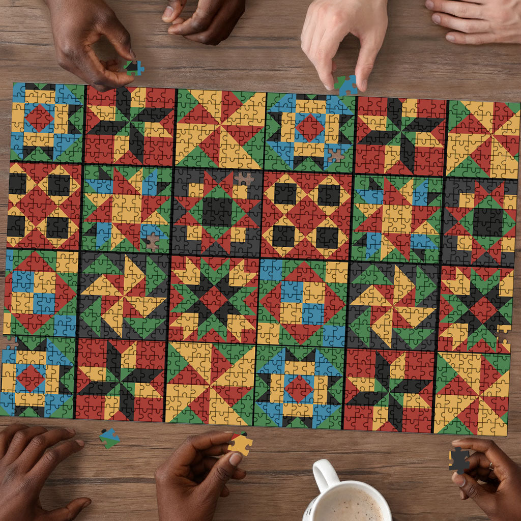 African American Quilt Inspired Puzzle Freedom Quilt Symbolic Patchwork