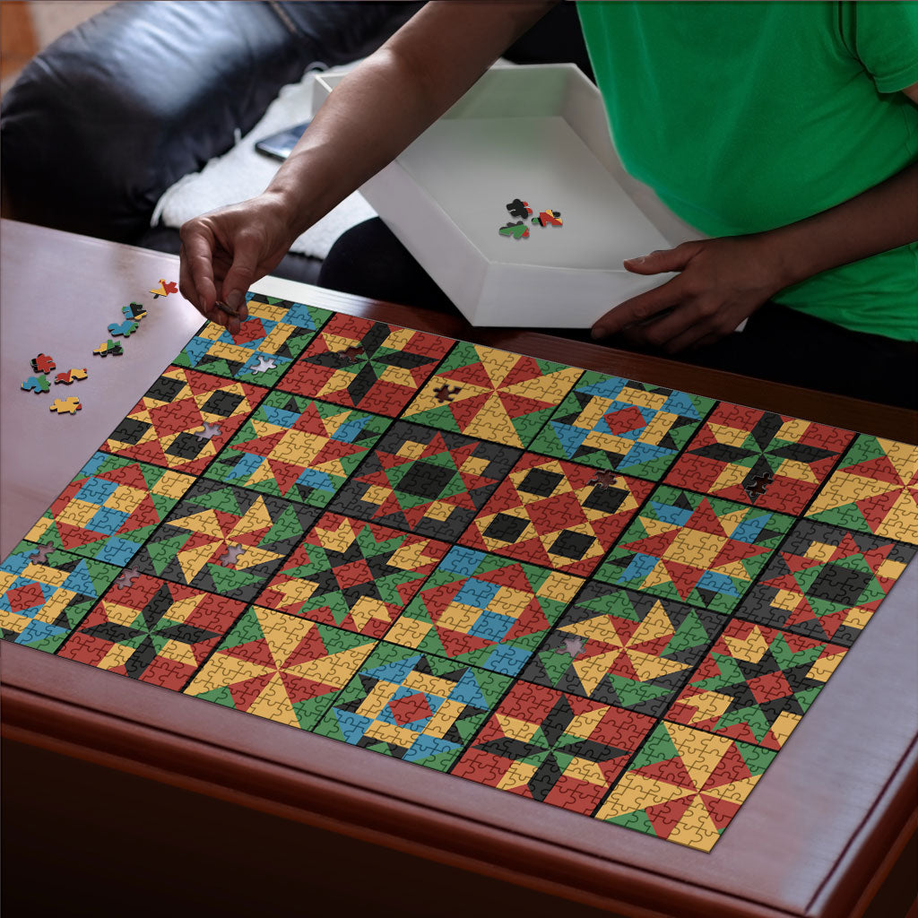 African American Quilt Inspired Puzzle Freedom Quilt Symbolic Patchwork
