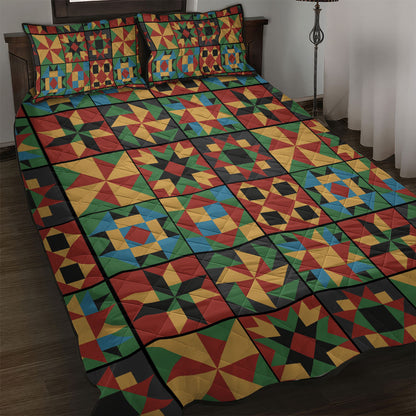African American Quilt Inspired Quilt Bed Set Freedom Quilt Symbolic Patchwork