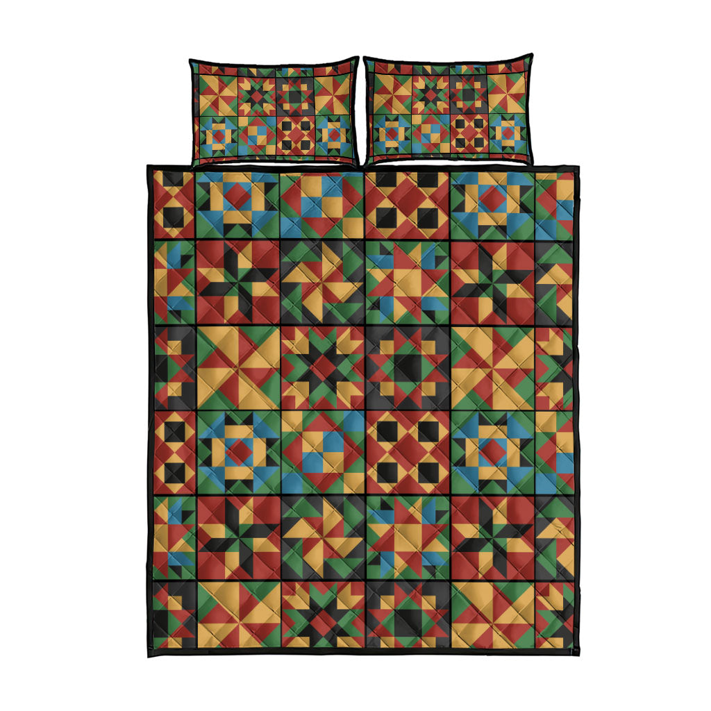 African American Quilt Inspired Quilt Bed Set Freedom Quilt Symbolic Patchwork