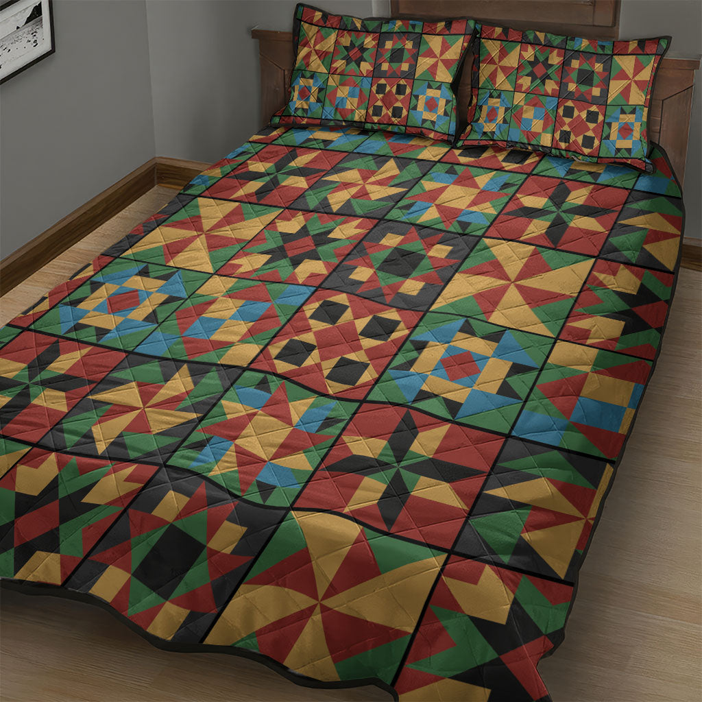 African American Quilt Inspired Quilt Bed Set Freedom Quilt Symbolic Patchwork