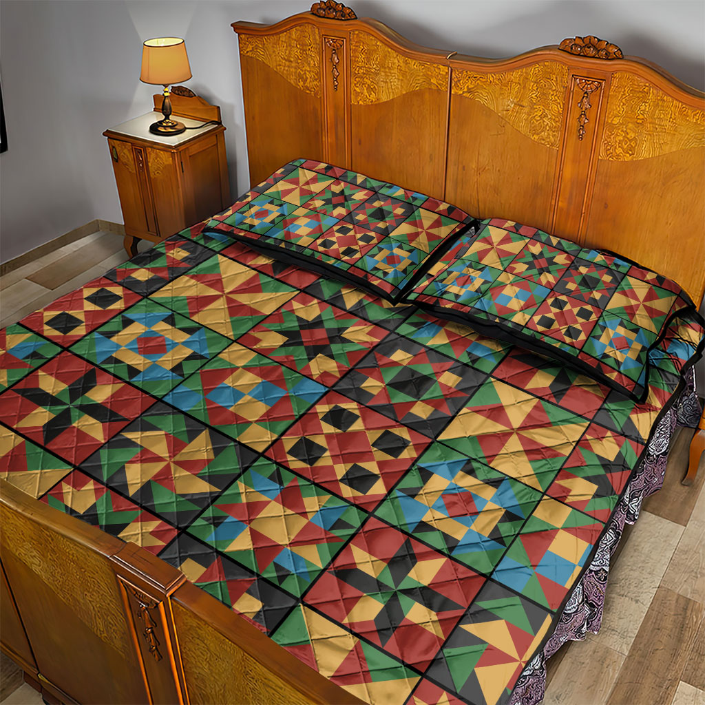 African American Quilt Inspired Quilt Bed Set Freedom Quilt Symbolic Patchwork