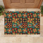 African American Quilt Inspired Rubber Doormat Freedom Quilt Symbolic Patchwork
