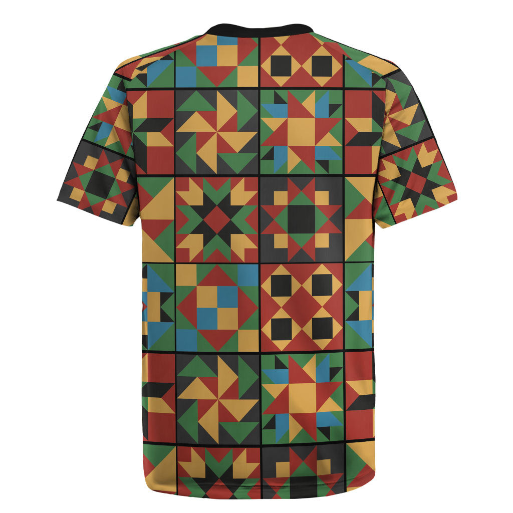 African American Quilt Inspired Rugby Jersey Freedom Quilt Symbolic Patchwork