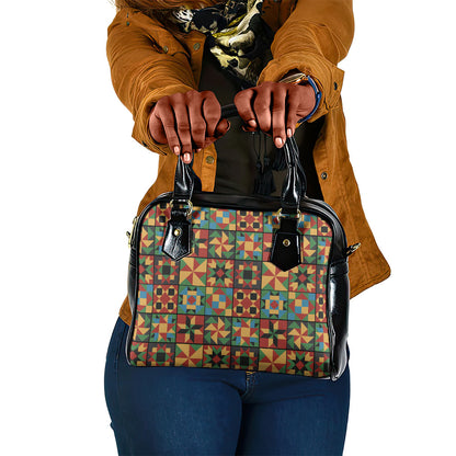African American Quilt Inspired Shoulder Handbag Freedom Quilt Symbolic Patchwork