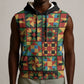 African American Quilt Inspired Sleeveless Hoodie Freedom Quilt Symbolic Patchwork