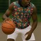 African American Quilt Inspired Sleeveless Zip Hoodie Freedom Quilt Symbolic Patchwork