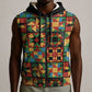 African American Quilt Inspired Sleeveless Zip Hoodie Freedom Quilt Symbolic Patchwork