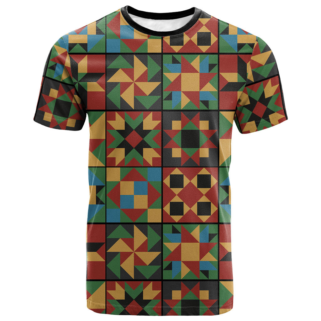 African American Quilt Inspired T shirt Freedom Quilt Symbolic Patchwork