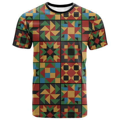 African American Quilt Inspired T shirt Freedom Quilt Symbolic Patchwork